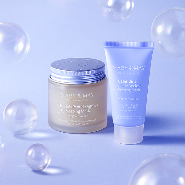 mary & may calendula peptide ageless sleeping mask editando tudo