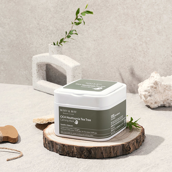 mary & may cica houttuynia tea tree calming mask 30 unidades