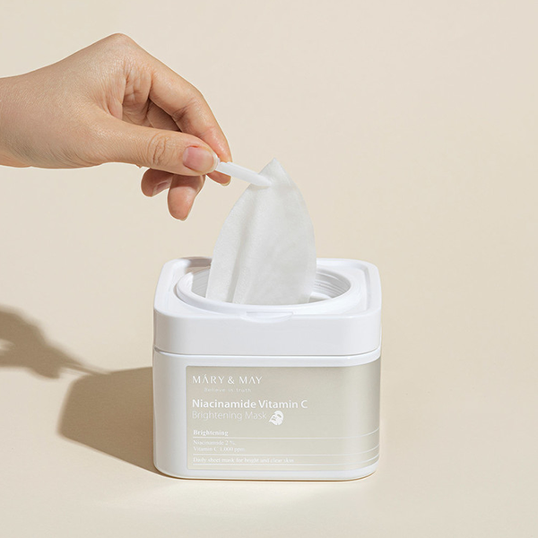 mary & may niacinamide vitamin c brightening mask 30 unidades