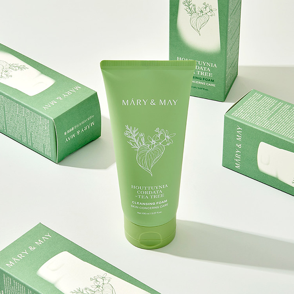 mary & may houttuynia cordata+tea tree cleansing foam