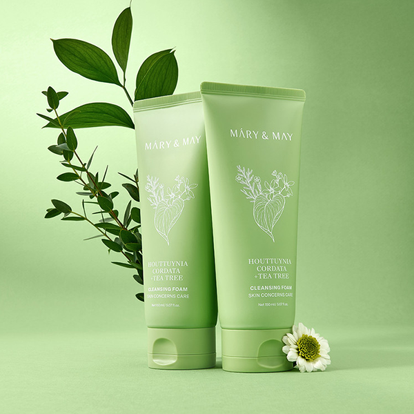 mary & may houttuynia cordata+tea tree cleansing foam
