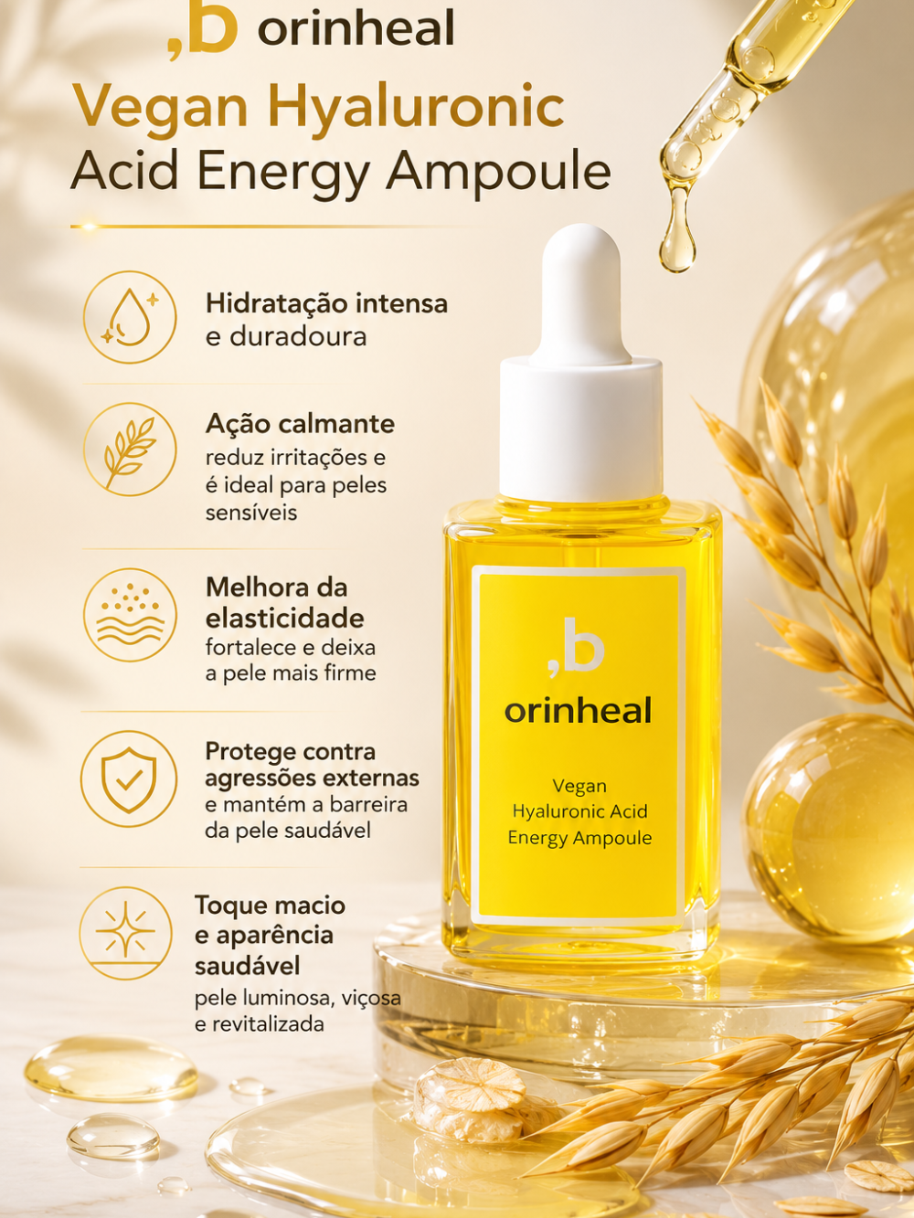Vegan Hyaluronic Acid Energy Ampoule 30ml - Orinheal