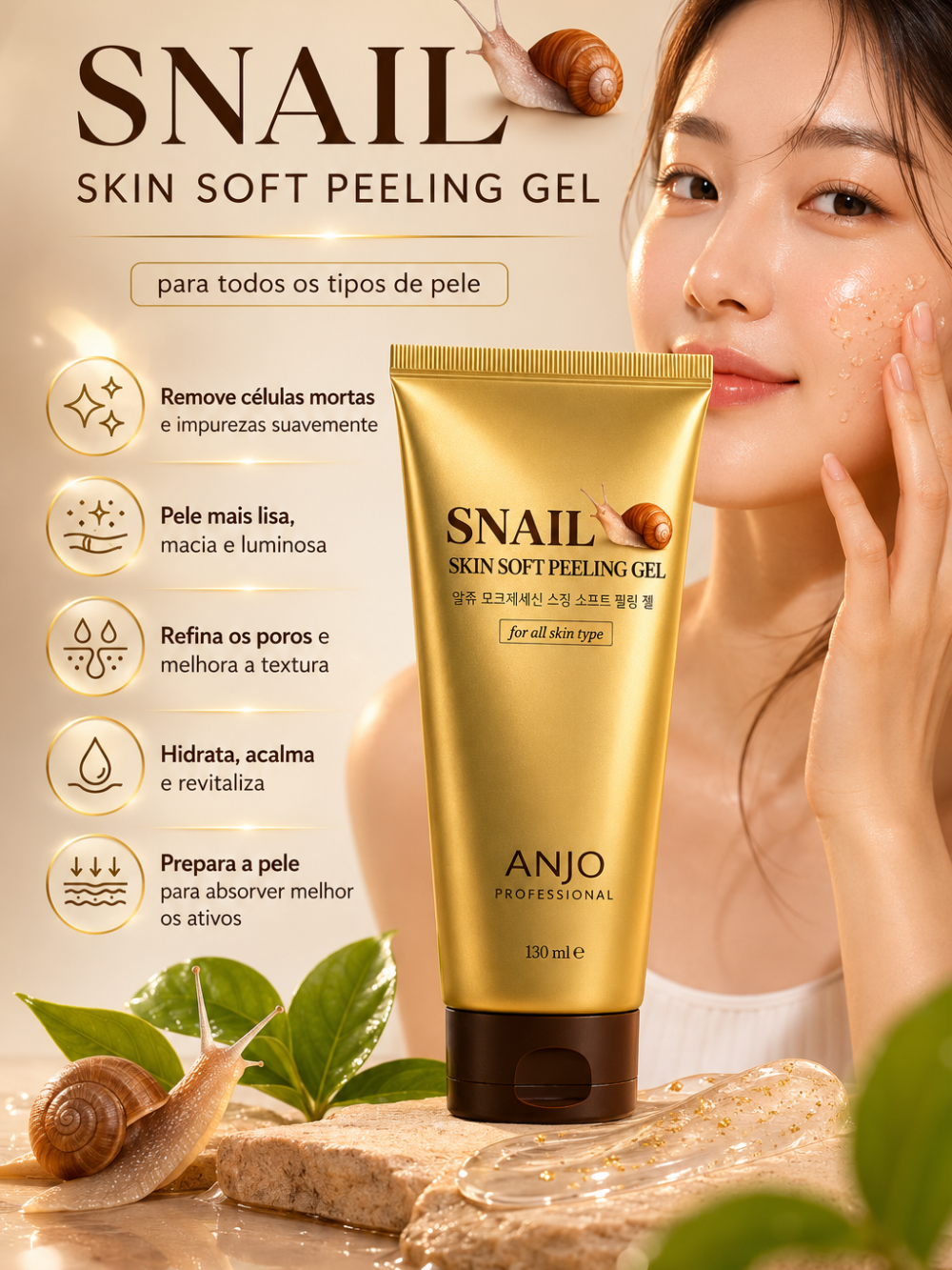 Snail Skin Soft Peeling Gel 180ml - Anjo Professional