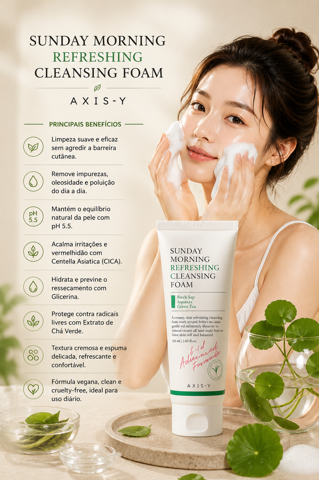 Sunday Morning Refreshing Cleansing Foam 120ml – Axis-Y