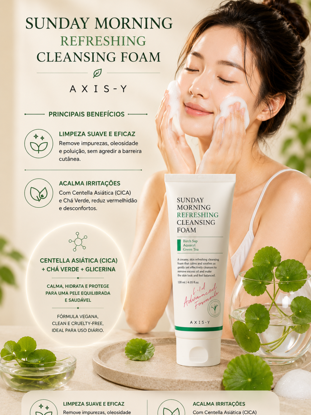 Sunday Morning Refreshing Cleansing Foam 120ml - Axis-Y