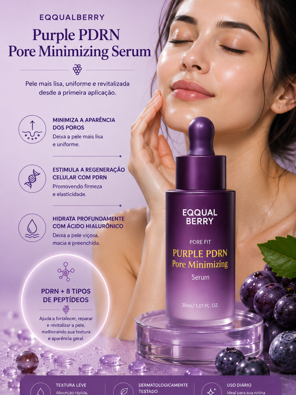 Purple PDRN Pore Minimizing Serum 30ml - Eqqualberry