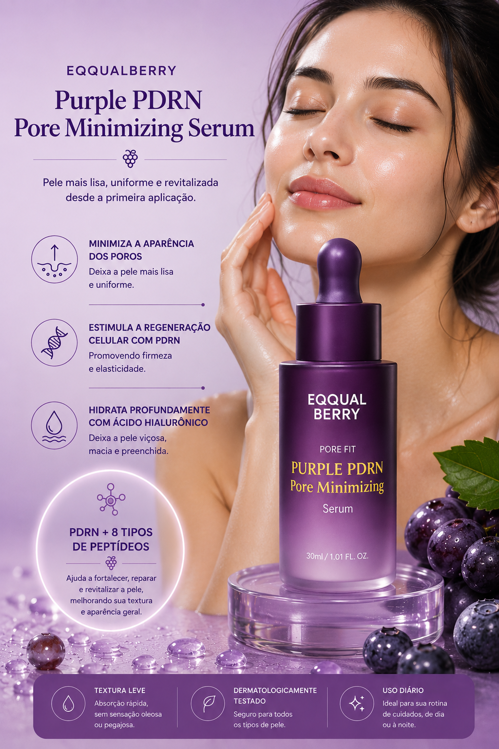 Purple PDRN Pore Minimizing Serum 30ml - Eqqualberry