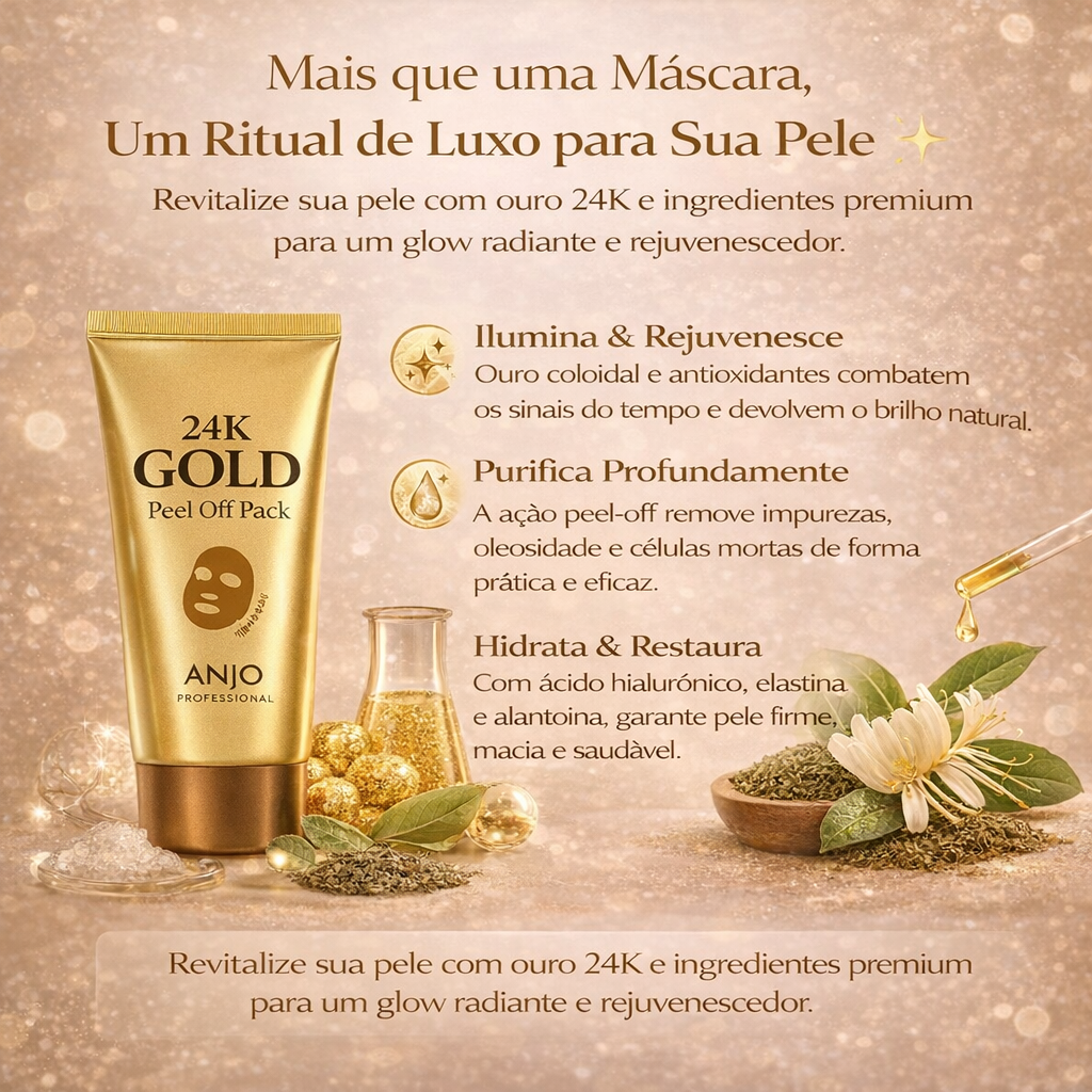 24K Gold Peel-Off Pack 100ml - Anjo Professional - Imagem 5