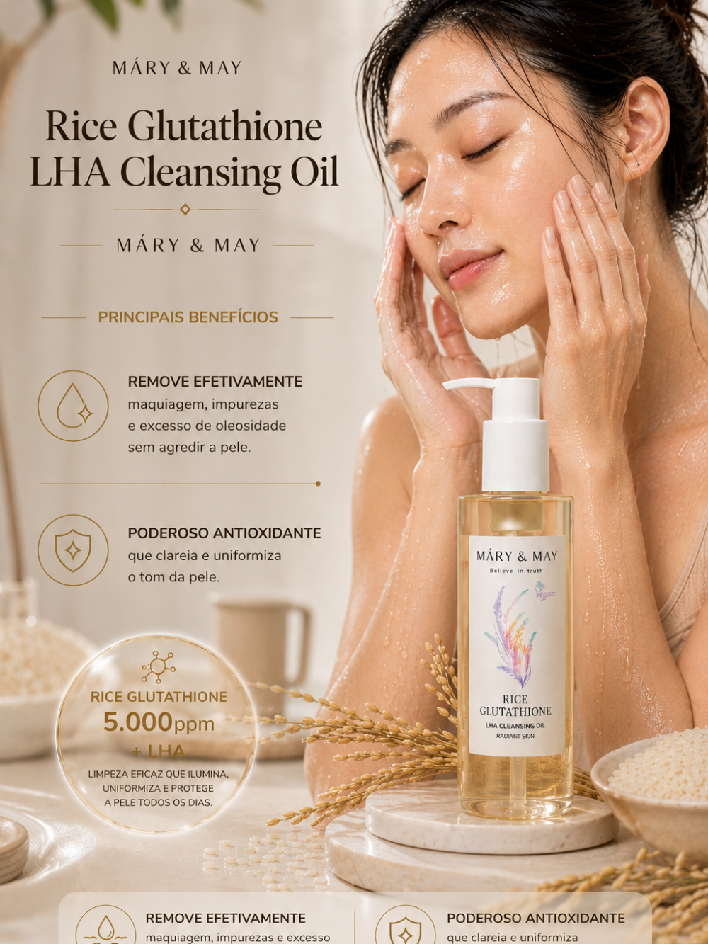 Rice Glutathione LHA Cleansing Oil 200ml - Mary&May