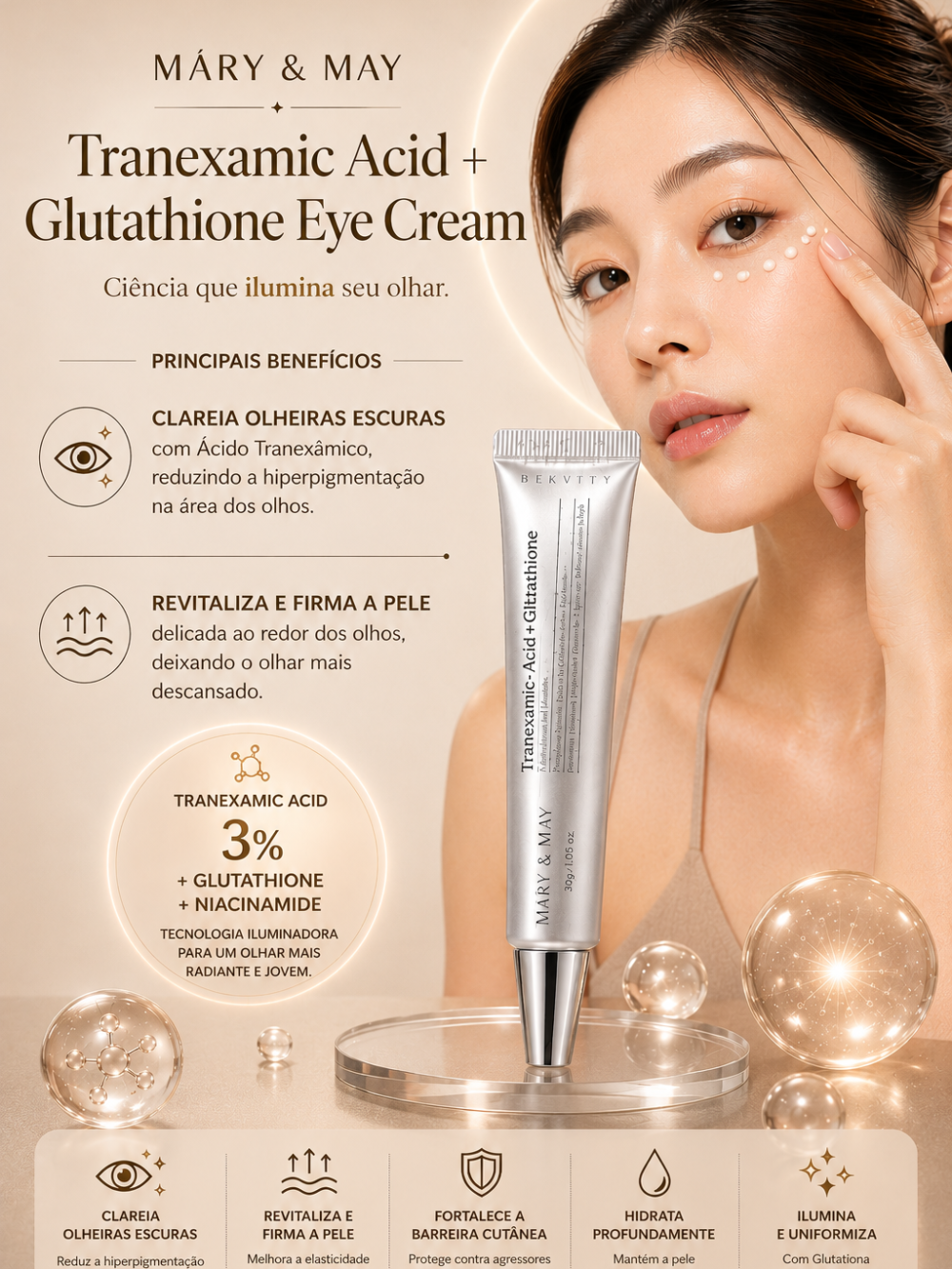 Tranexamic Acid+Glutathione Eye Cream 30g - Mary&May