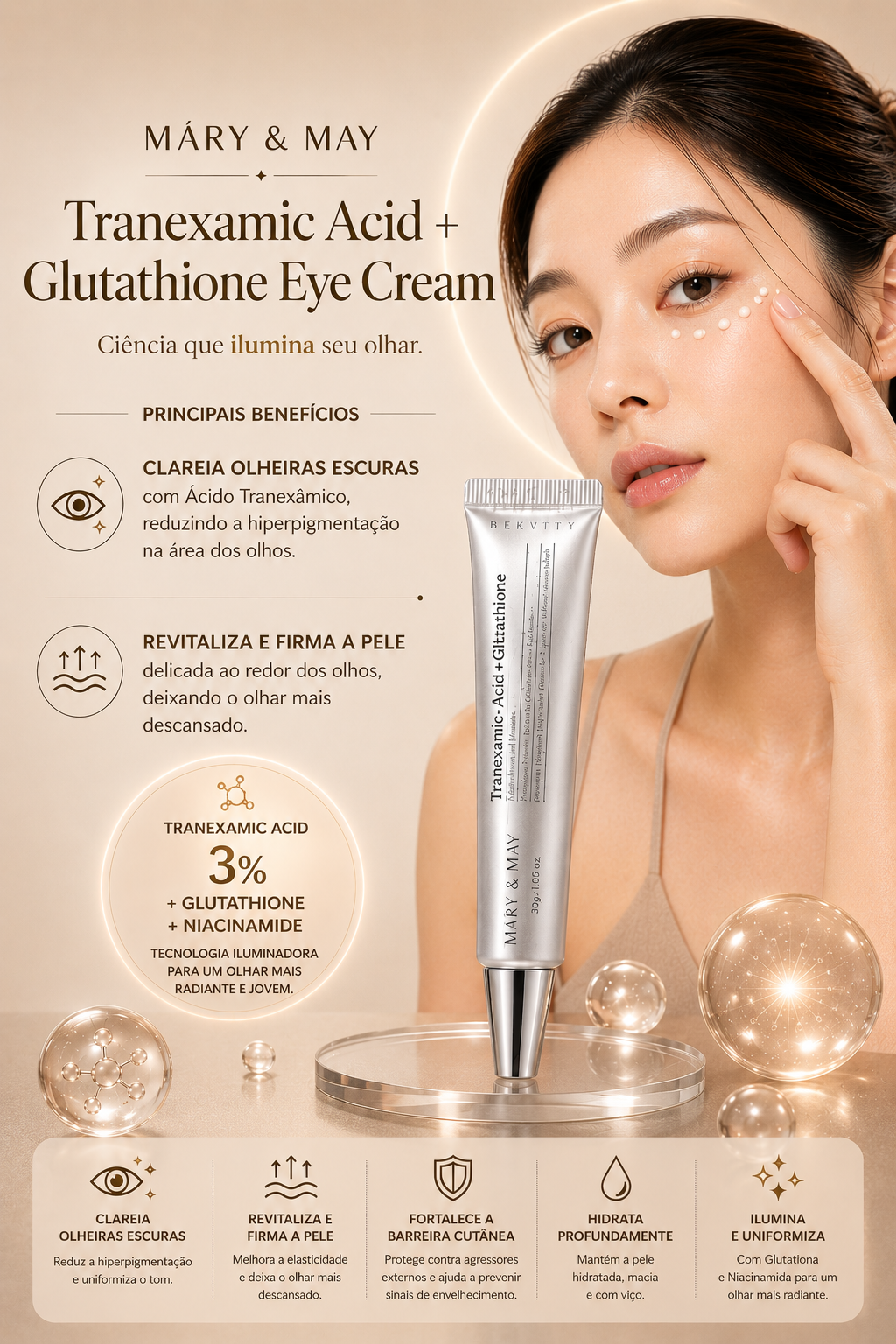 Tranexamic Acid+Glutathione Eye Cream 30g - Mary&May