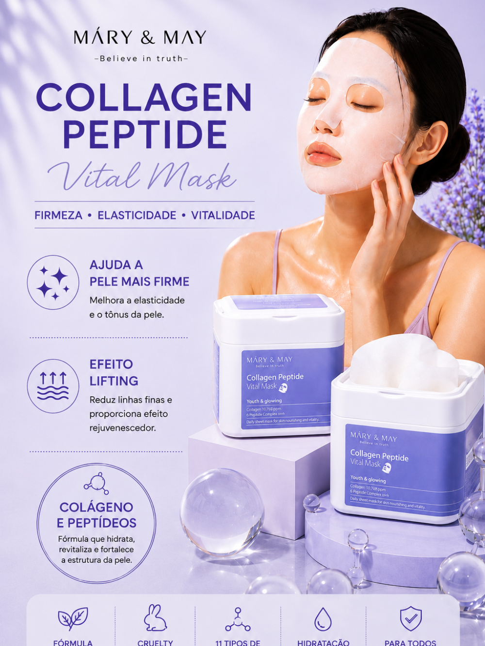 Collagen Peptide Vital Mask 30 Unidades - Mary&May