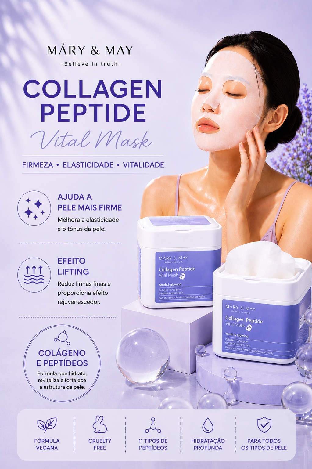 Collagen Peptide Vital Mask 30 Unidades - Mary&May