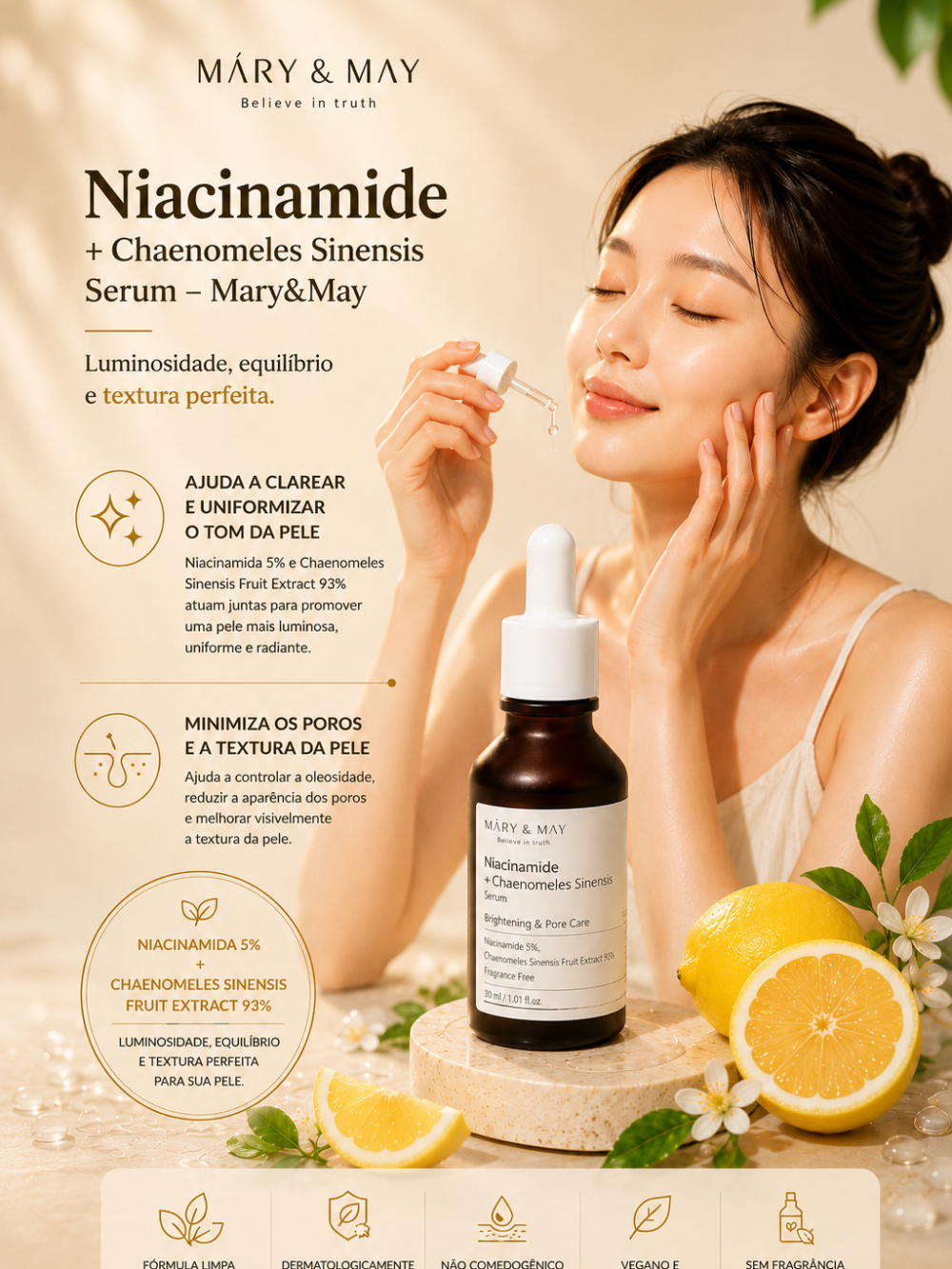 Niacinamide + Chaenomeles Sinensis Serum 30ml - Mary&May