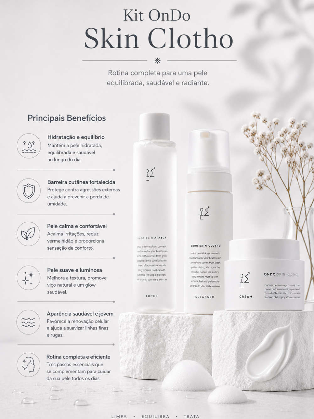 Kit Ondo - Espuma + Toner + Creme