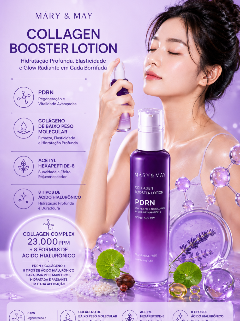 Collagen Booster Lotion 120ml - Mary&May (Embalagem Antiga)